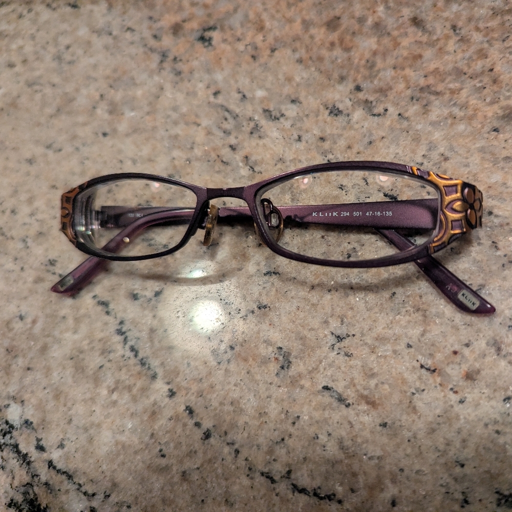 LIKE NEW KLiiK Frames Eggplant Purple & Copper Women's Eyeglasses